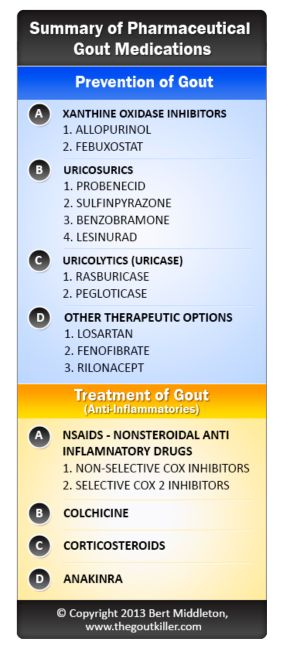 Detailed Chart of Gout Medications